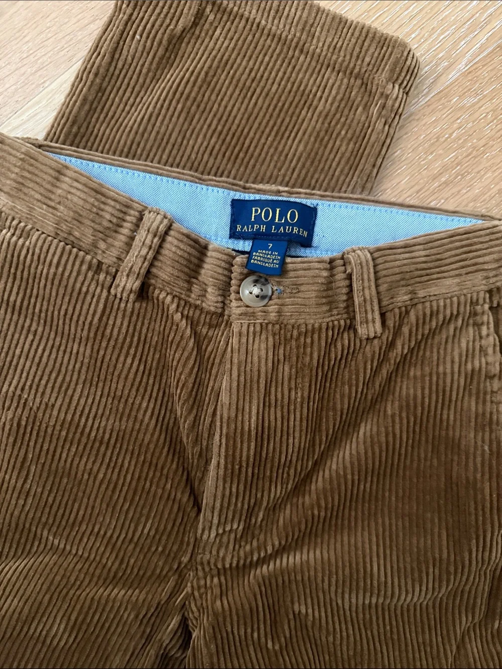 Boy’s Polo Ralph Lauren Corduroy Pants in Warm Brown - Straight Fit Size 7